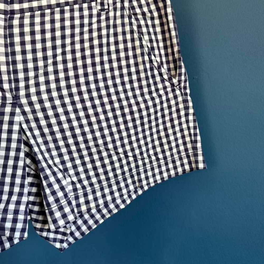 J.Crew Gingham Micro Shorts Women's Size 0 Blue White 2010 Y2K Preppy Low Rise - Picture 5 of 8